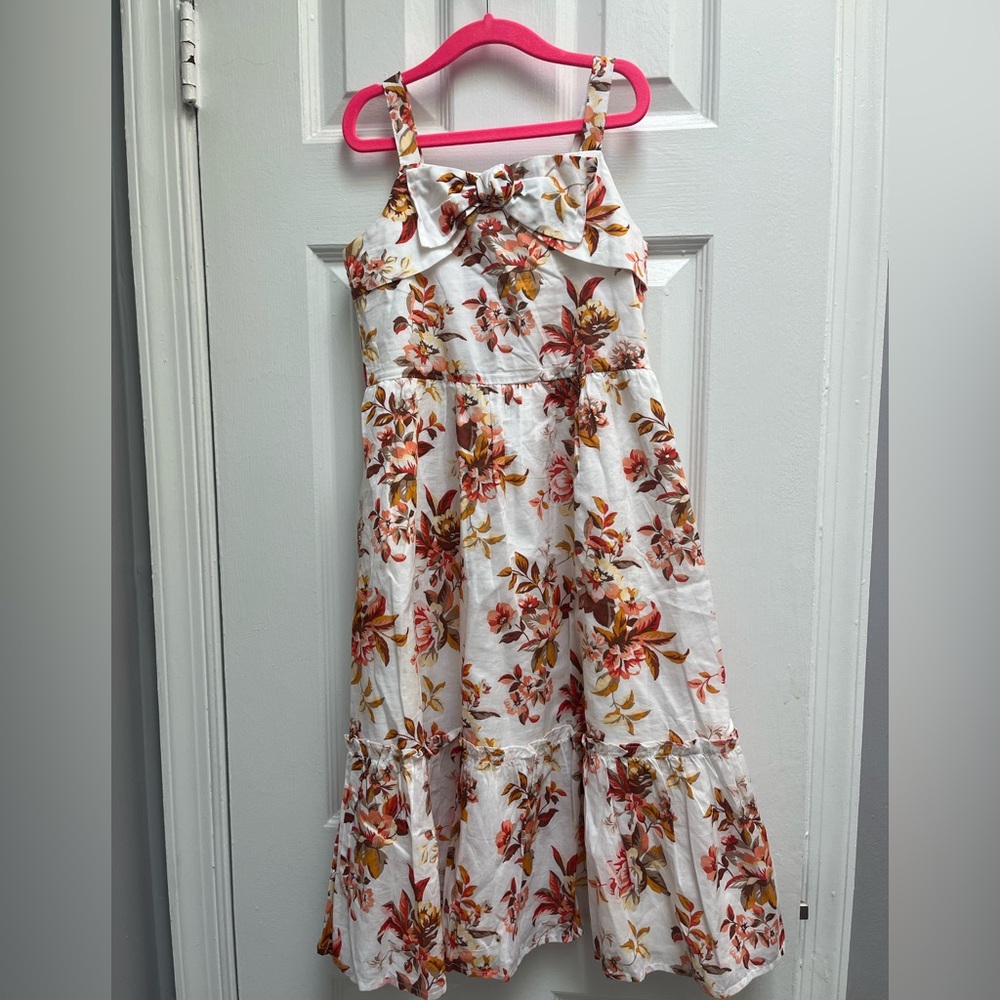 Janie and Jack White and Orange Floral Sun Dress